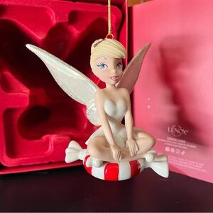 Lenox Disney Showcase Tinker Bell Ornament Sitting on A Peppermint 2024 Annual